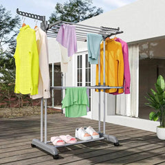 3-Tier Stainless Foldable Garment Hanger | Utility Room | Luvasmr - Satisfyingly Organised