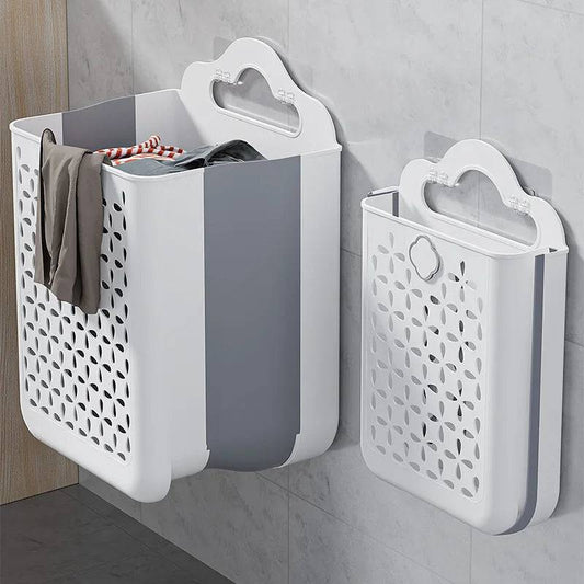 Wall-Mounted Folding Bathroom Laundry Basket | Utility Room | Luvasmr - Satisfyingly Organised