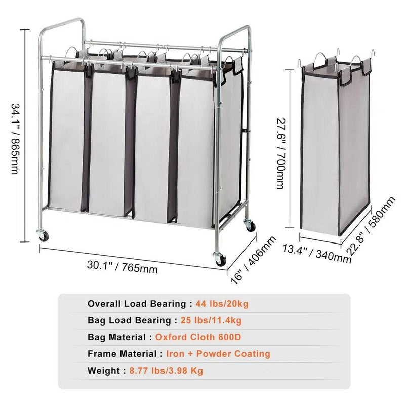 Wheeled Laundry Sorter Cart | Utility Room | Luvasmr - Satisfyingly Organised