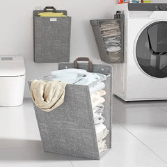 Foldable Adhesive Laundry Basket Hamper | Utility Room | Luvasmr - Satisfyingly Organised