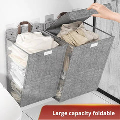 Foldable Adhesive Laundry Basket Hamper | Utility Room | Luvasmr - Satisfyingly Organised