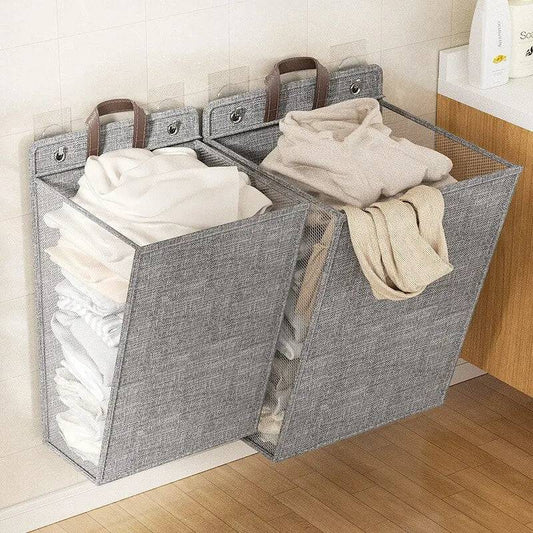 Foldable Adhesive Laundry Basket Hamper | Utility Room | Luvasmr - Satisfyingly Organised