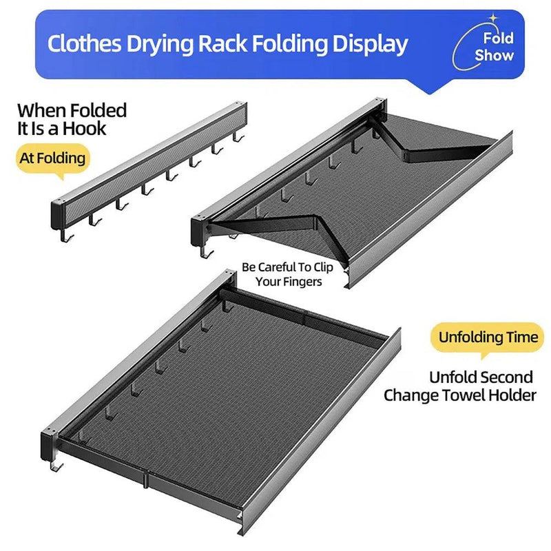 Foldable Clothes and Hat Rack with Hooks | Utility Room | Luvasmr - Satisfyingly Organised