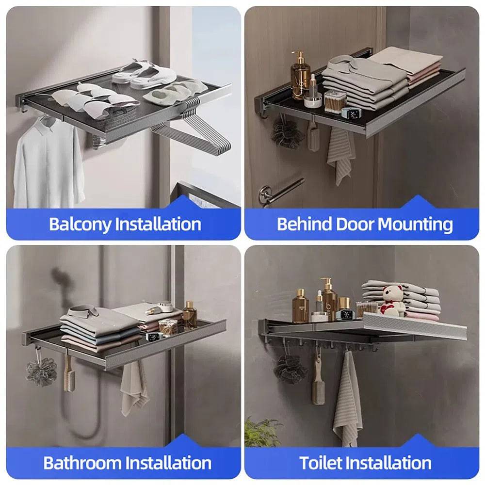 Foldable Clothes and Hat Rack with Hooks | Utility Room | Luvasmr - Satisfyingly Organised