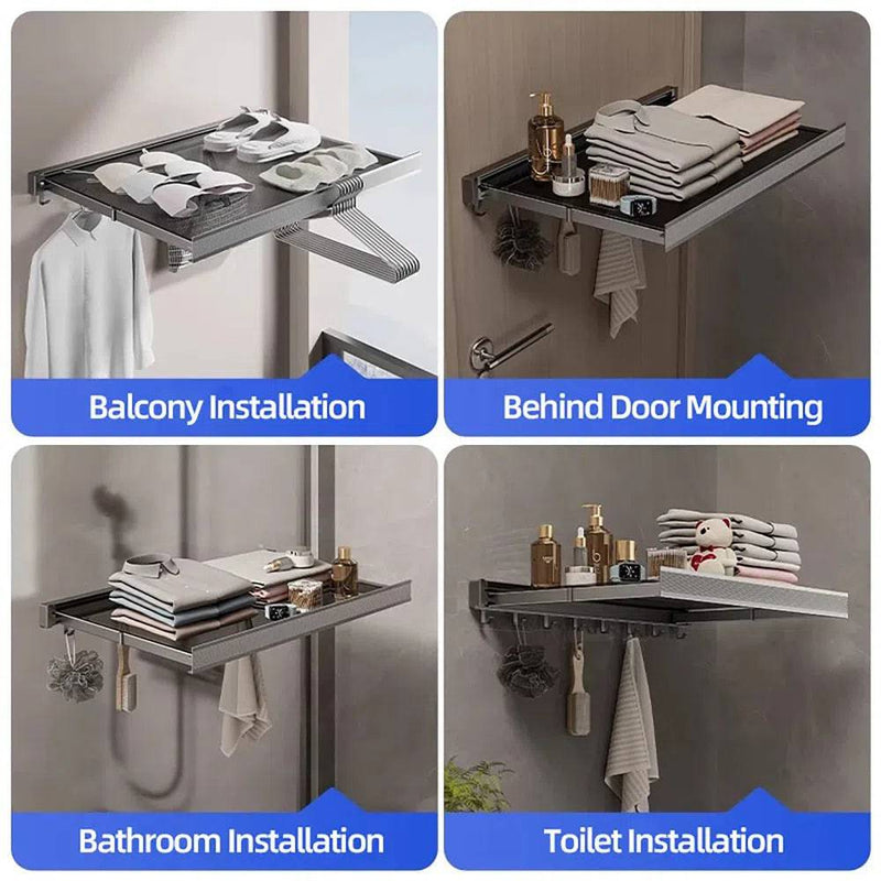 Foldable Clothes and Hat Rack with Hooks | Utility Room | Luvasmr - Satisfyingly Organised