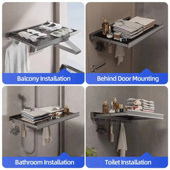 Foldable Clothes and Hat Rack with Hooks | Utility Room | Luvasmr - Satisfyingly Organised