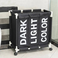 Rolling Laundry Basket Organizer 3 Grid Large Laundry Hamper Bin Waterproof Laundry Bags For Dirty Clothes Storage Box On Wheels |  | Luvasmr - Satisfyingly Organised