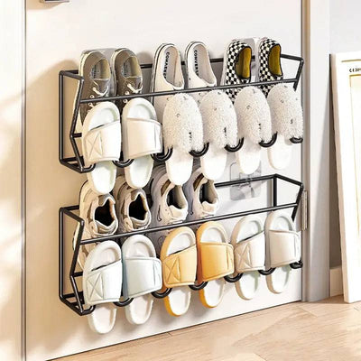 Free Punch Aluminum Slipper Rack Wall Mount Bathroom Bedroom Shoe Hanging Holder Organizer Toilet Wall Door Towel Storage Shelf |  | Luvasmr - Satisfyingly Organised