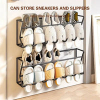 Free Punch Aluminum Slipper Rack Wall Mount Bathroom Bedroom Shoe Hanging Holder Organizer Toilet Wall Door Towel Storage Shelf |  | Luvasmr - Satisfyingly Organised
