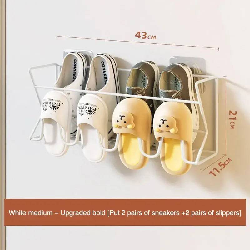 Free Punch Aluminum Slipper Rack Wall Mount Bathroom Bedroom Shoe Hanging Holder Organizer Toilet Wall Door Towel Storage Shelf |  | Luvasmr - Satisfyingly Organised