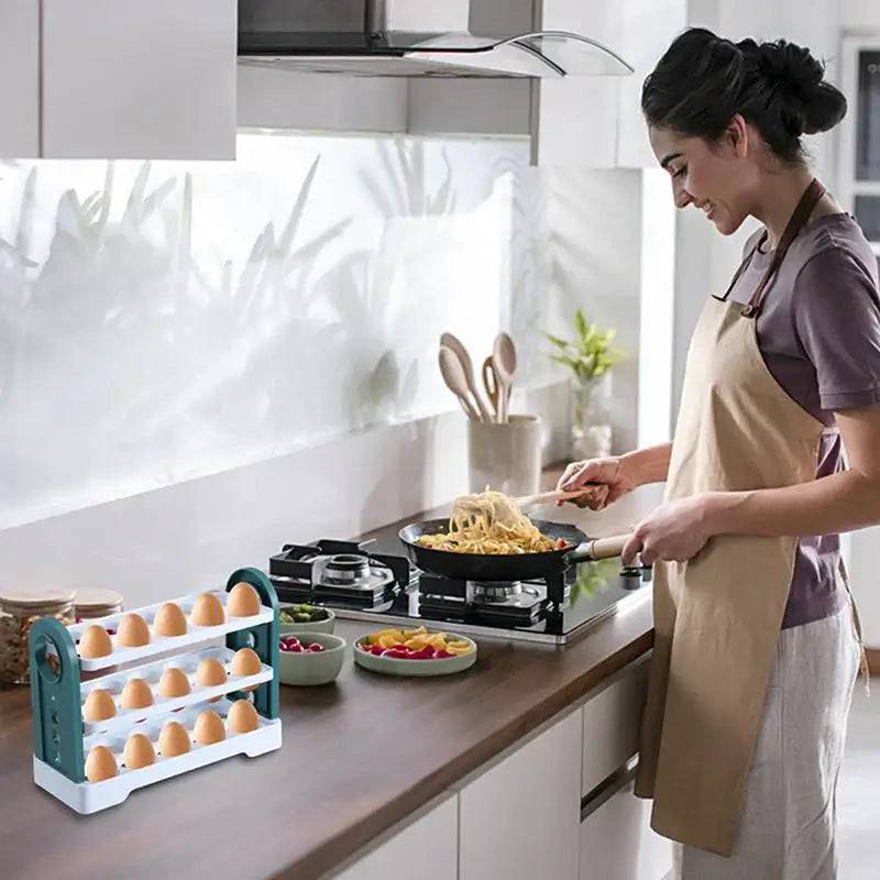 Egg Storage Container Large Capacity Egg Refrigerator Tray For Household Easy To Use Fridge Flip Egg Fresh-Keeping Case Holder |  | Luvasmr - Satisfyingly Organised