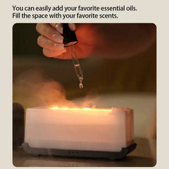 New Simulation Flame Aromatherapy Machine Mini Air Humidifier LED Colorful Light Timer Humidifier Home Perfume Diffuser |  | Luvasmr - Satisfyingly Organised