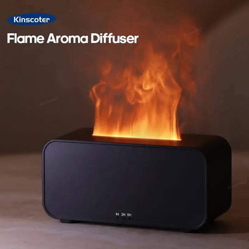 New Simulation Flame Aromatherapy Machine Mini Air Humidifier LED Colorful Light Timer Humidifier Home Perfume Diffuser |  | Luvasmr - Satisfyingly Organised