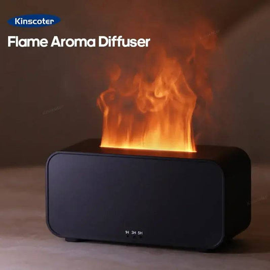 New Simulation Flame Aromatherapy Machine Mini Air Humidifier LED Colorful Light Timer Humidifier Home Perfume Diffuser |  | Luvasmr - Satisfyingly Organised