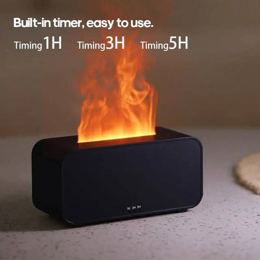 New Simulation Flame Aromatherapy Machine Mini Air Humidifier LED Colorful Light Timer Humidifier Home Perfume Diffuser |  | Luvasmr - Satisfyingly Organised