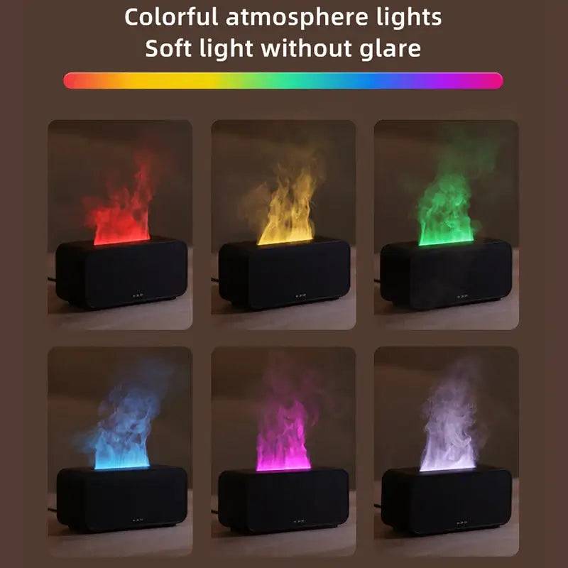 New Simulation Flame Aromatherapy Machine Mini Air Humidifier LED Colorful Light Timer Humidifier Home Perfume Diffuser |  | Luvasmr - Satisfyingly Organised