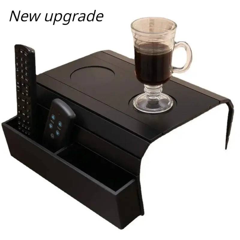 Sofa Tray Table - Remote Control and Cellphone Organizer Holder,  Arm Rest  with Pockets. Fits Over Square Chair Arms |  | Luvasmr - Satisfyingly Organised