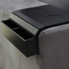 Sofa Tray Table - Remote Control and Cellphone Organizer Holder,  Arm Rest  with Pockets. Fits Over Square Chair Arms |  | Luvasmr - Satisfyingly Organised