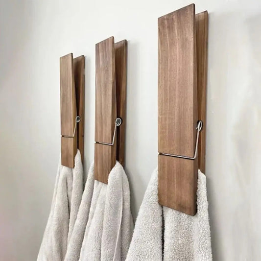 Giant Wooden Towel Clip Rack