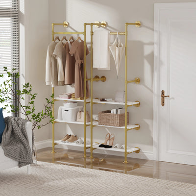 Industrial Pipe Clothes Rail with Shelves | Bedroom | Luvasmr - Satisfyingly Organised
