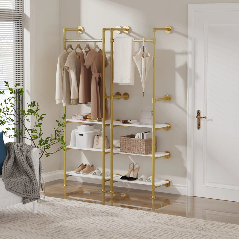 Industrial Pipe Clothes Rail with Shelves | Bedroom | Luvasmr - Satisfyingly Organised

