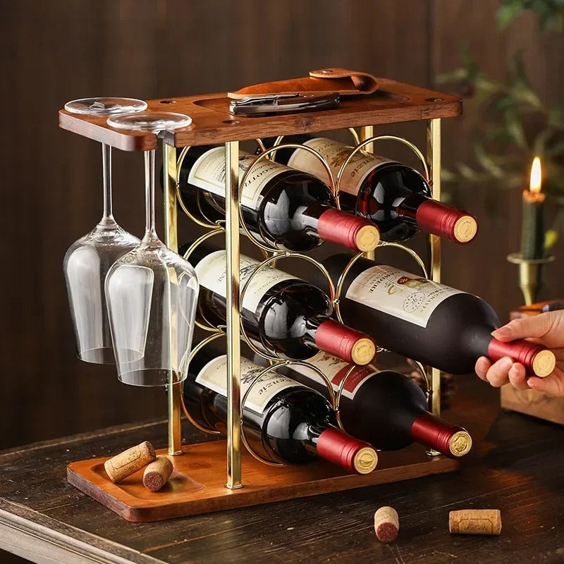 Wooden Countertop Wine Rack