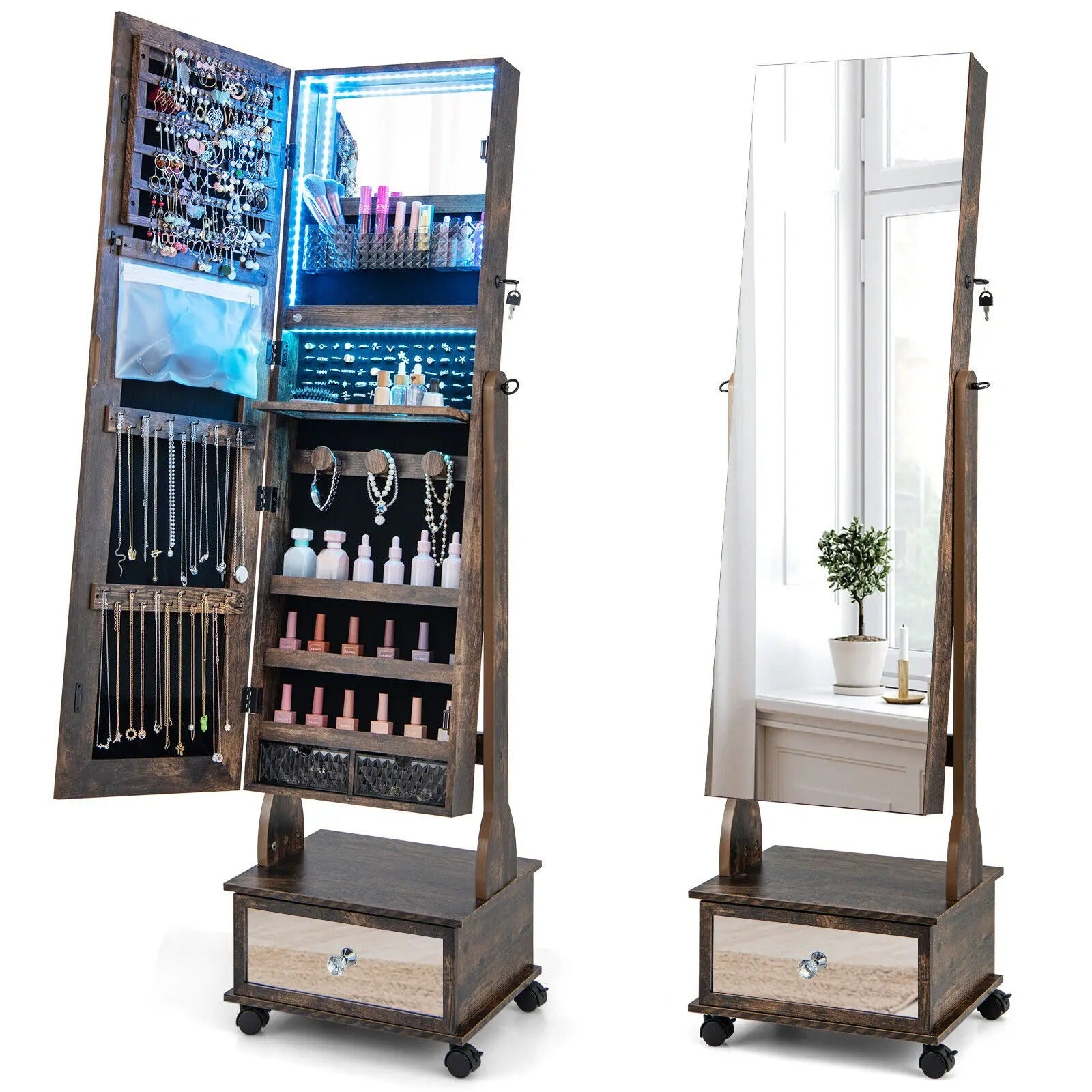 Modern Jewellery Cabinet with Mirror