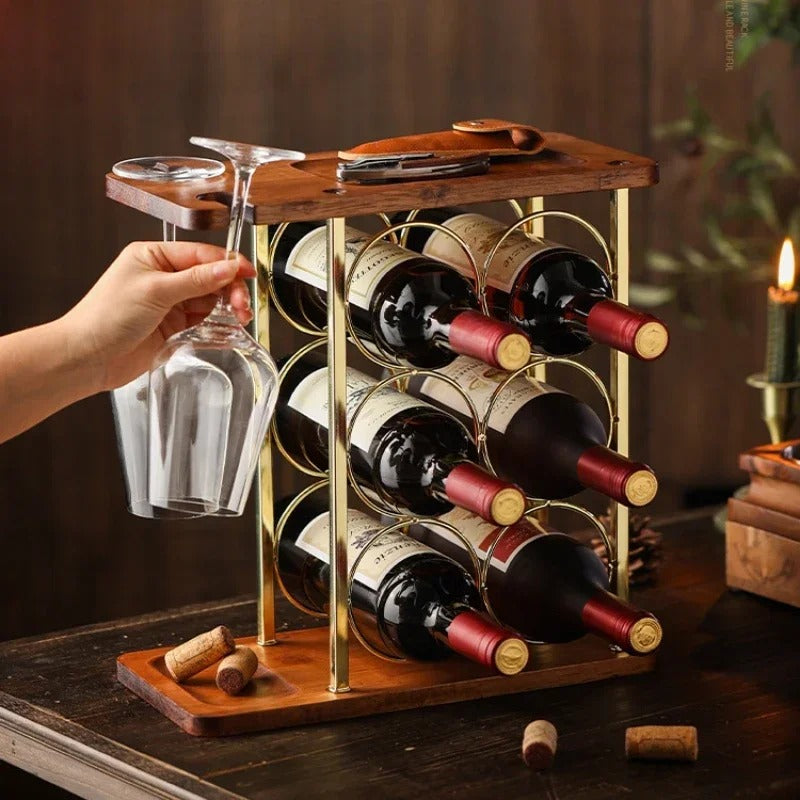 Wooden Countertop Wine Rack