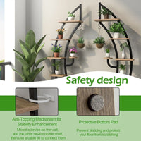 6-tier metal plant stand showcasing safety design features, including anti-tipping mechanism and protective bottom pad.