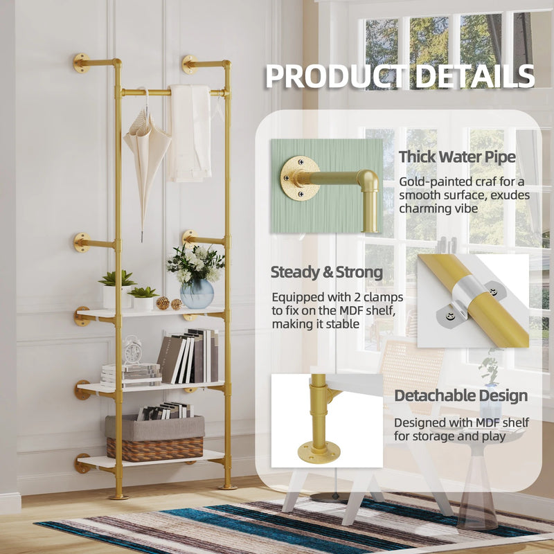 Industrial Pipe Clothes Rail with Shelves | Bedroom | Luvasmr - Satisfyingly Organised
