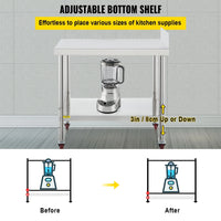Kitchen Stainless Steel Roller Work Table