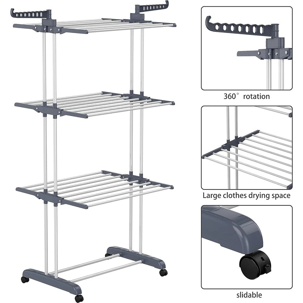 3-Tier Stainless Foldable Garment Hanger