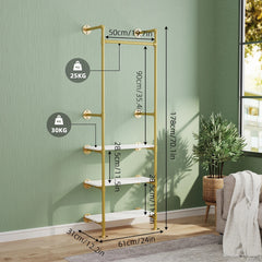 Industrial Pipe Clothes Rail with Shelves | Bedroom | Luvasmr - Satisfyingly Organised
