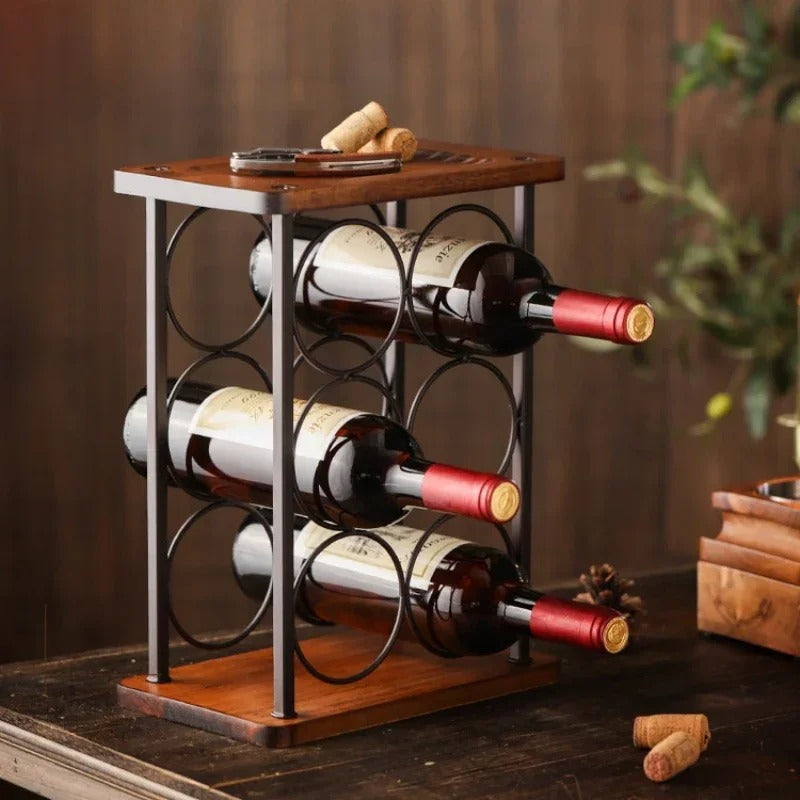 Wooden Countertop Wine Rack