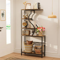 5 Tier Vintage Industrial Metal Plant Stand & Bookshelf