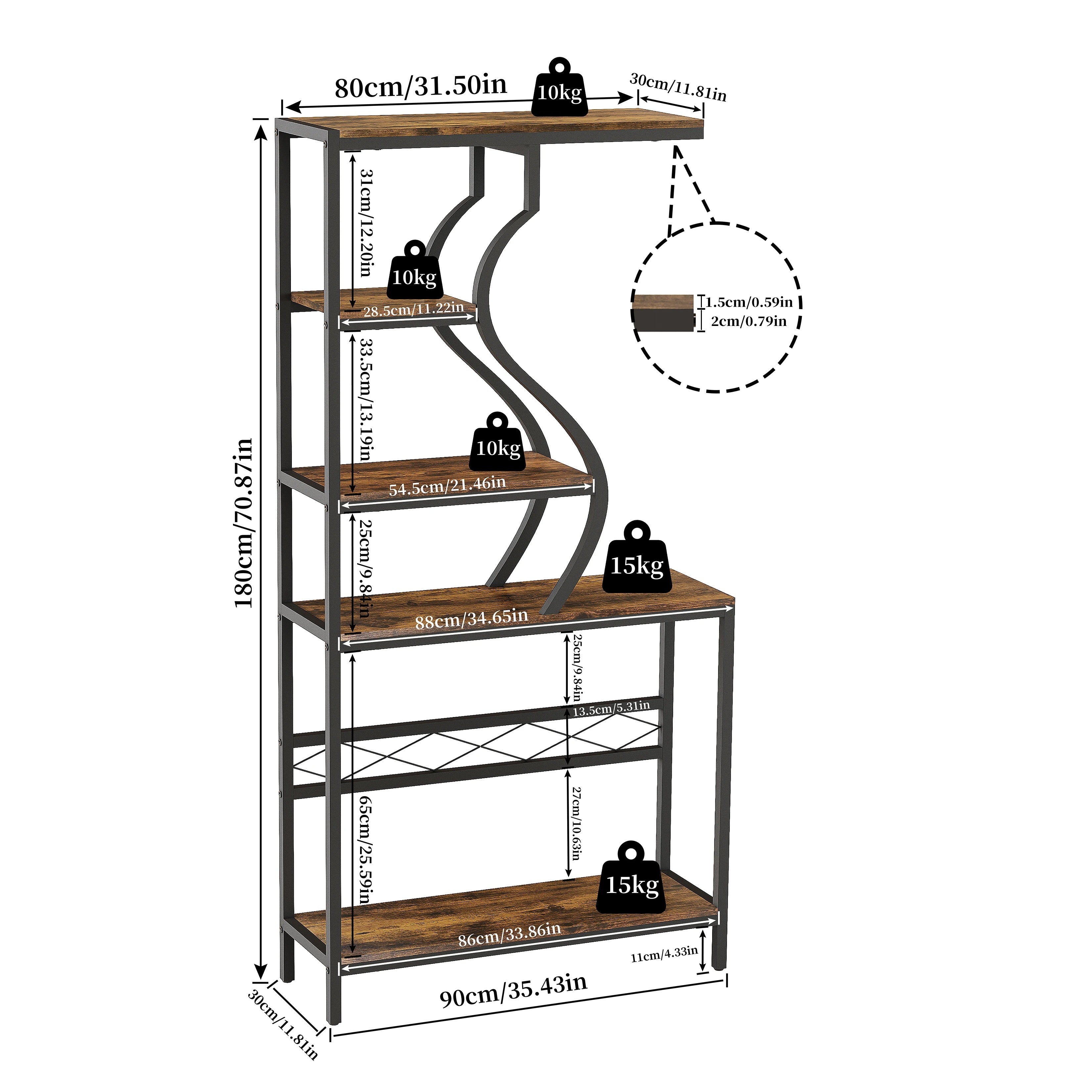 5 Tier Vintage Industrial Metal Plant Stand & Bookshelf