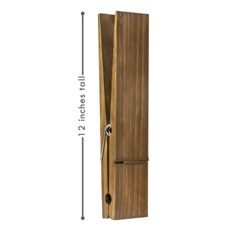 Giant Wooden Towel Clip 12 inches tall, rustic design, perfect for towels and accessories, adding elegance to your space.