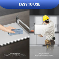 Wall-Mounted Microwave Oven Shelf with Hooks