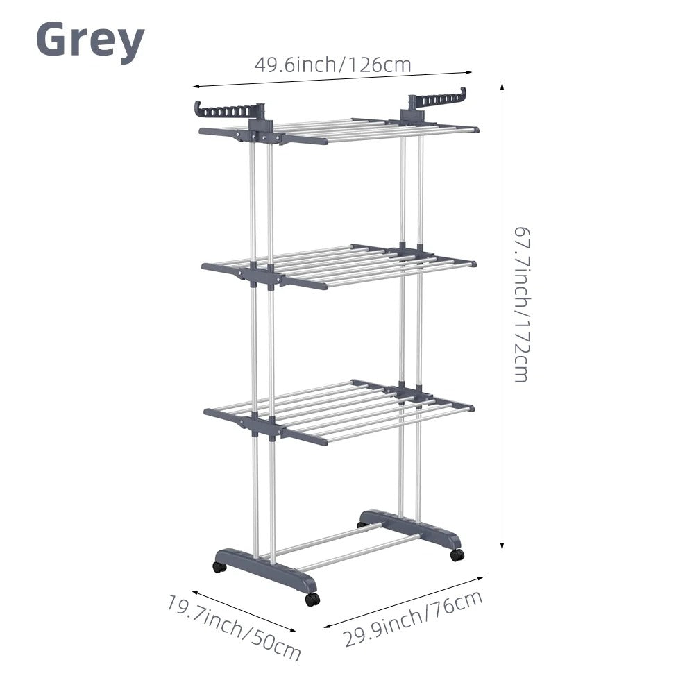 3-Tier Stainless Foldable Garment Hanger