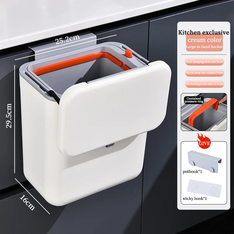Smart Slide Lid Hanging Trash Can - Luvasmr