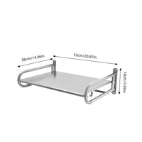 Wall-Mounted Microwave Oven Shelf with Hooks