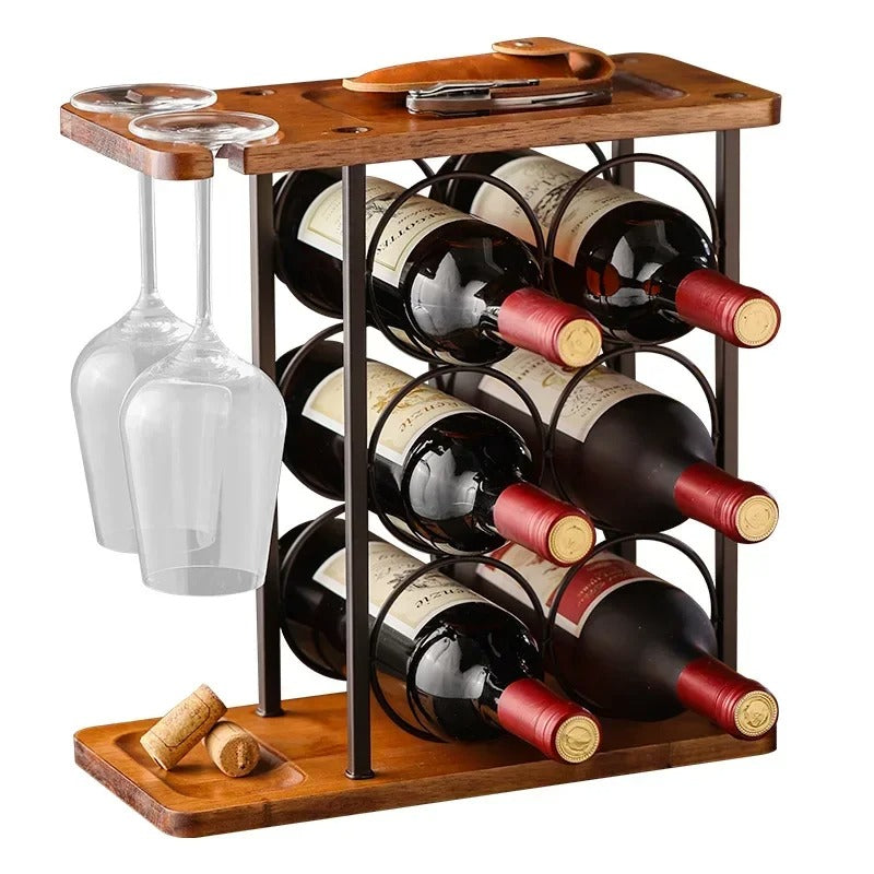 Wooden Countertop Wine Rack